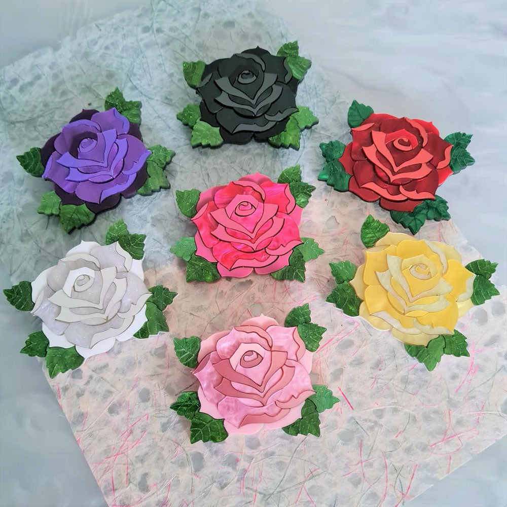 Rose Brooch- 7 Colours by Cherryloco Jewellery 2