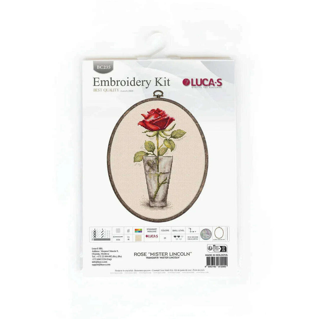 Rose Mister Lincoln BC235L Counted Cross-Stitch Kit