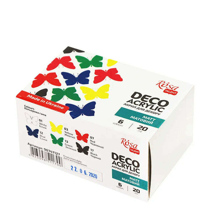 Rose Talent Decorative Mat Acrylic Paint Set 6 colors (0.68 oz each)