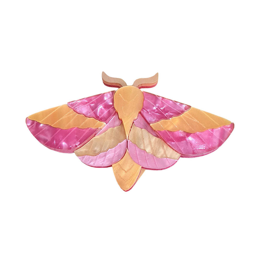 Rosy Maple Moth Statement Brooch by Cherryloco Jewellery 1