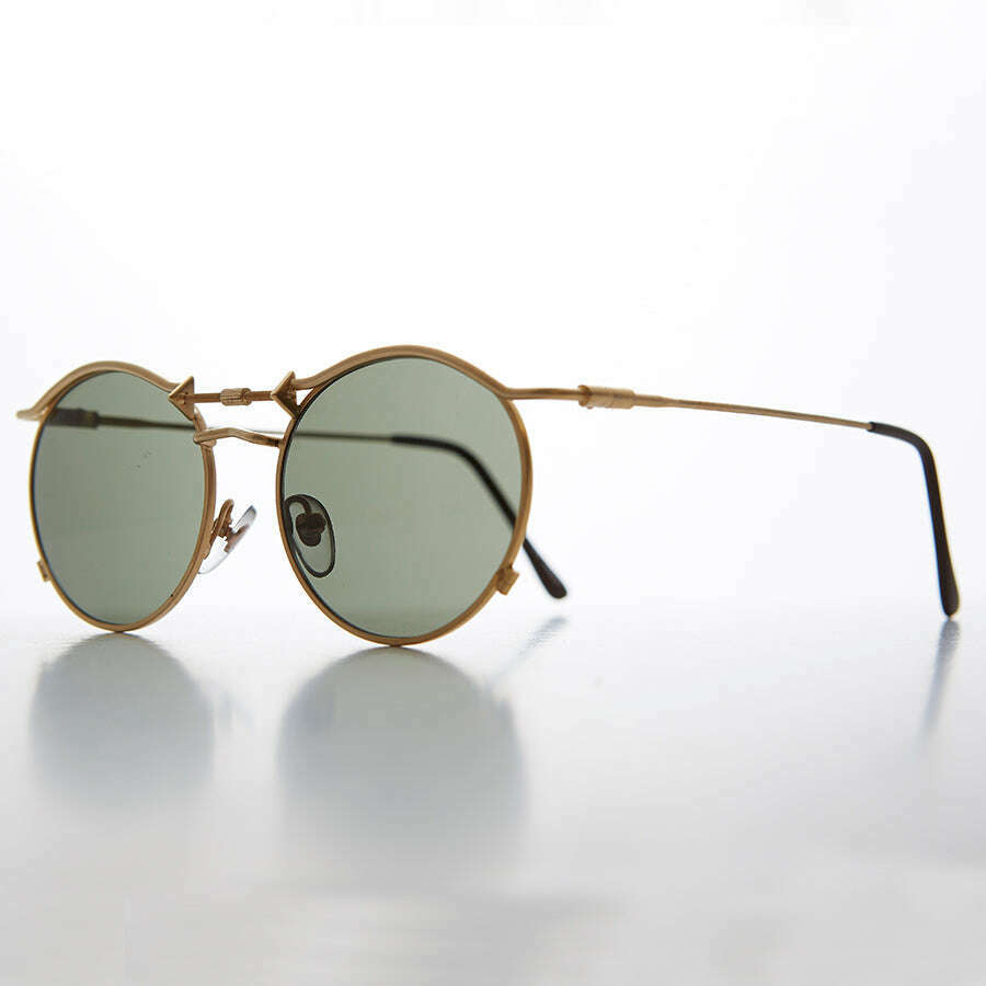 Round 90s Goth Vintage Sunglass - Mackaveli