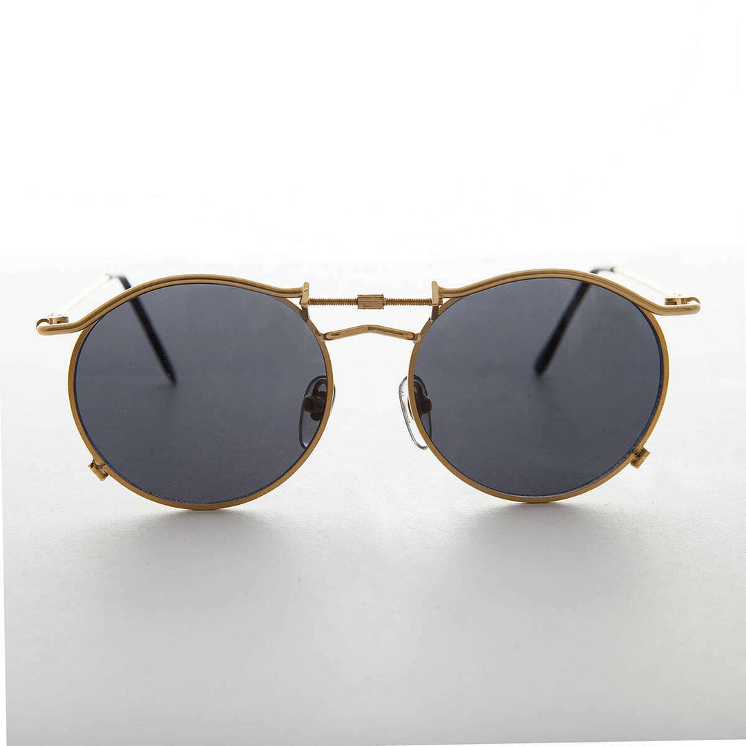 Round 90s Goth Vintage Sunglass - Mackaveli
