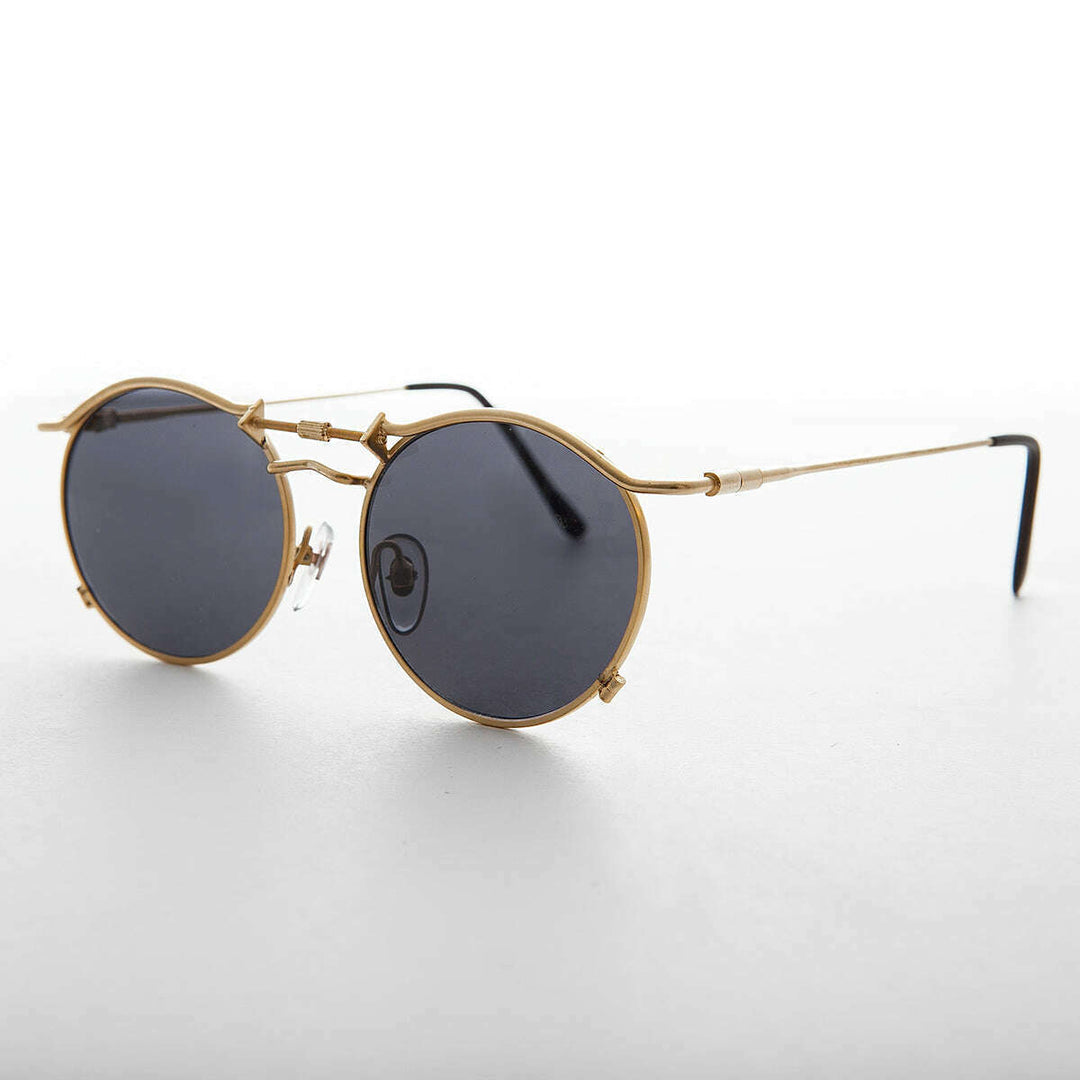 Round 90s Goth Vintage Sunglass - Mackaveli
