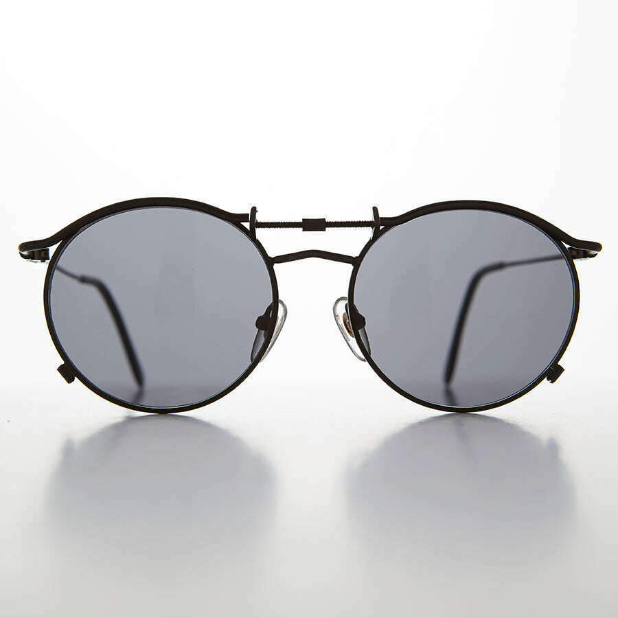 Round 90s Goth Vintage Sunglass - Mackaveli