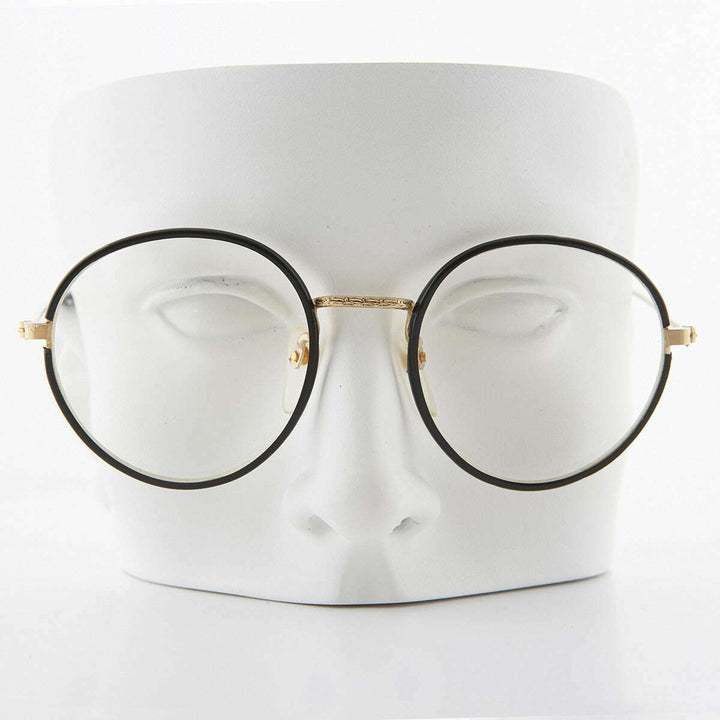 Round Black Preppy Polo Style Clear Lens Glasses - Einstein 2