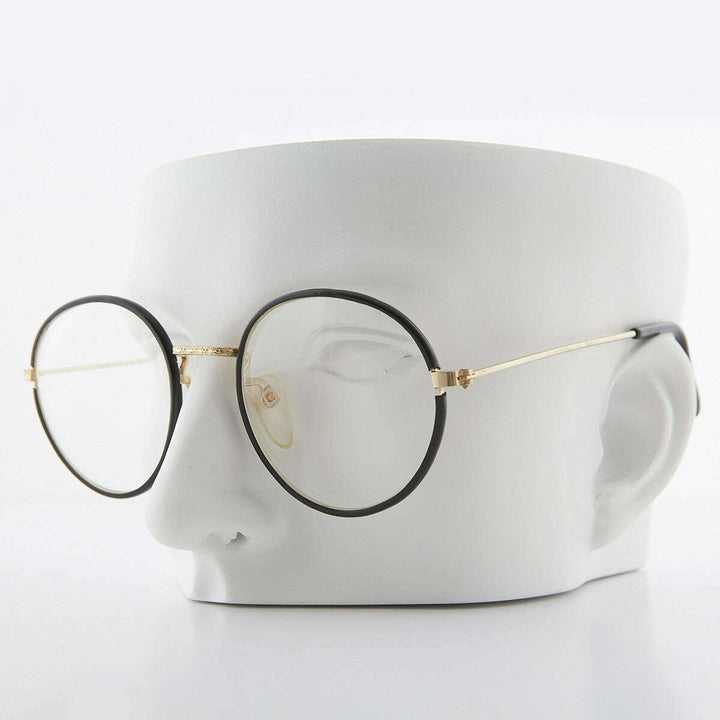 Round Black Preppy Polo Style Clear Lens Glasses - Einstein 2