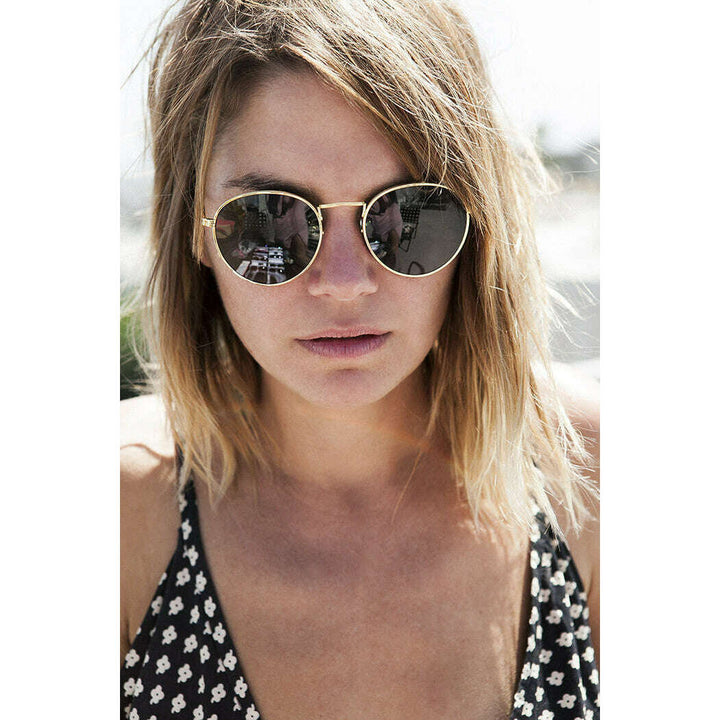 Round Metal Vintage Sunglass with Glass Lens - Julian