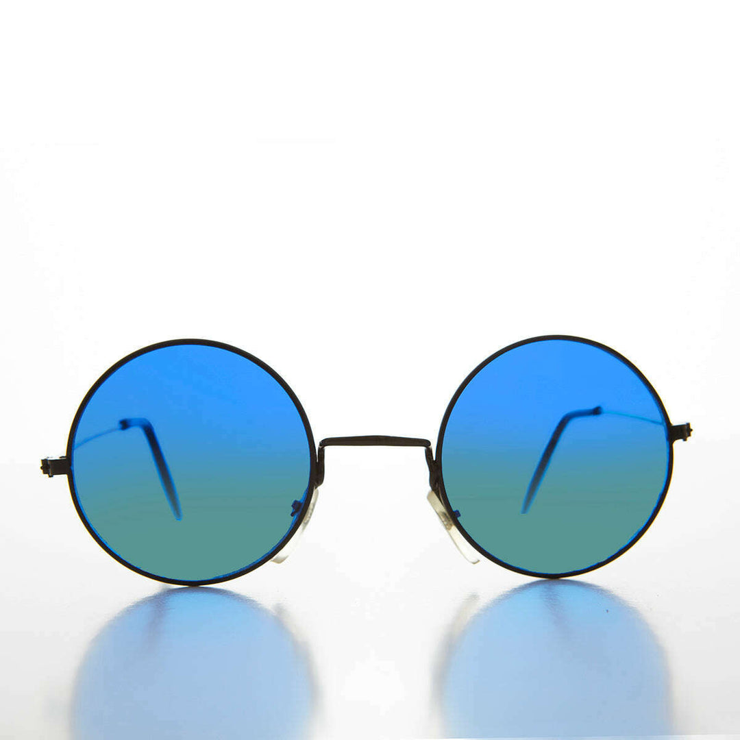 Round Ocean Lens Hippy Vintage Sunglasses - Agean