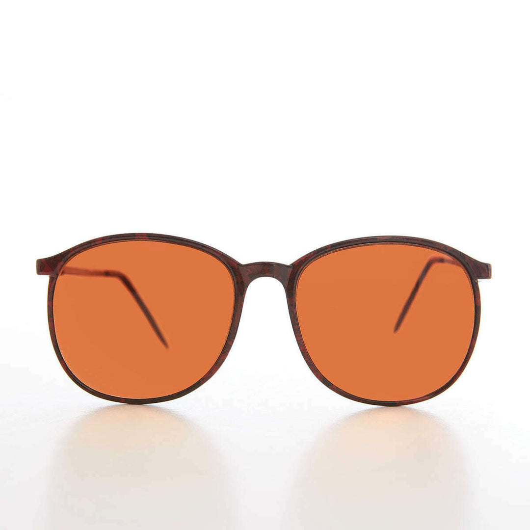 Round Preppy Sunglasses with Amber Lens - Jordy