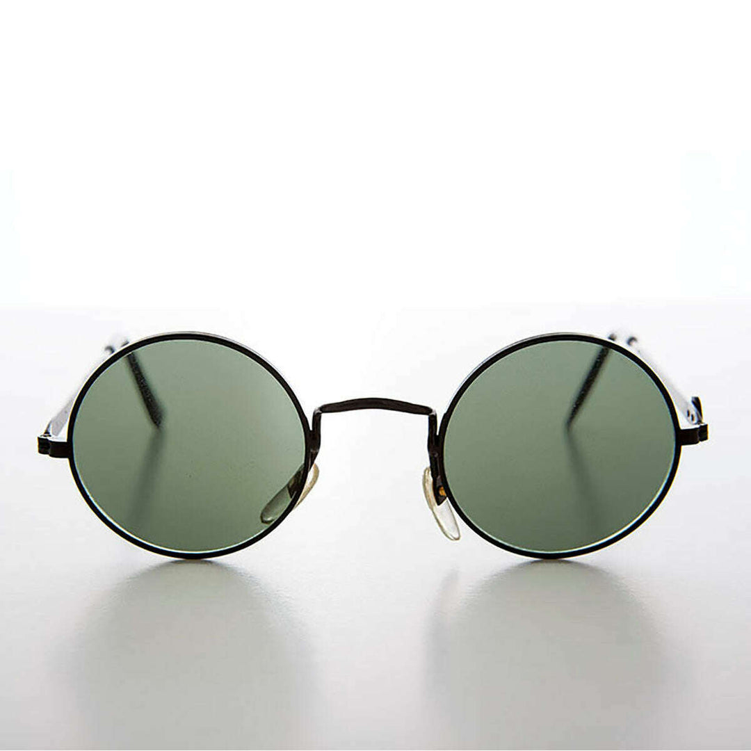 Round Sunglass with Peace Sign and Glass Lens - Arrow