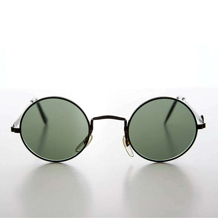 Round Sunglass with Peace Sign and Glass Lens - Arrow