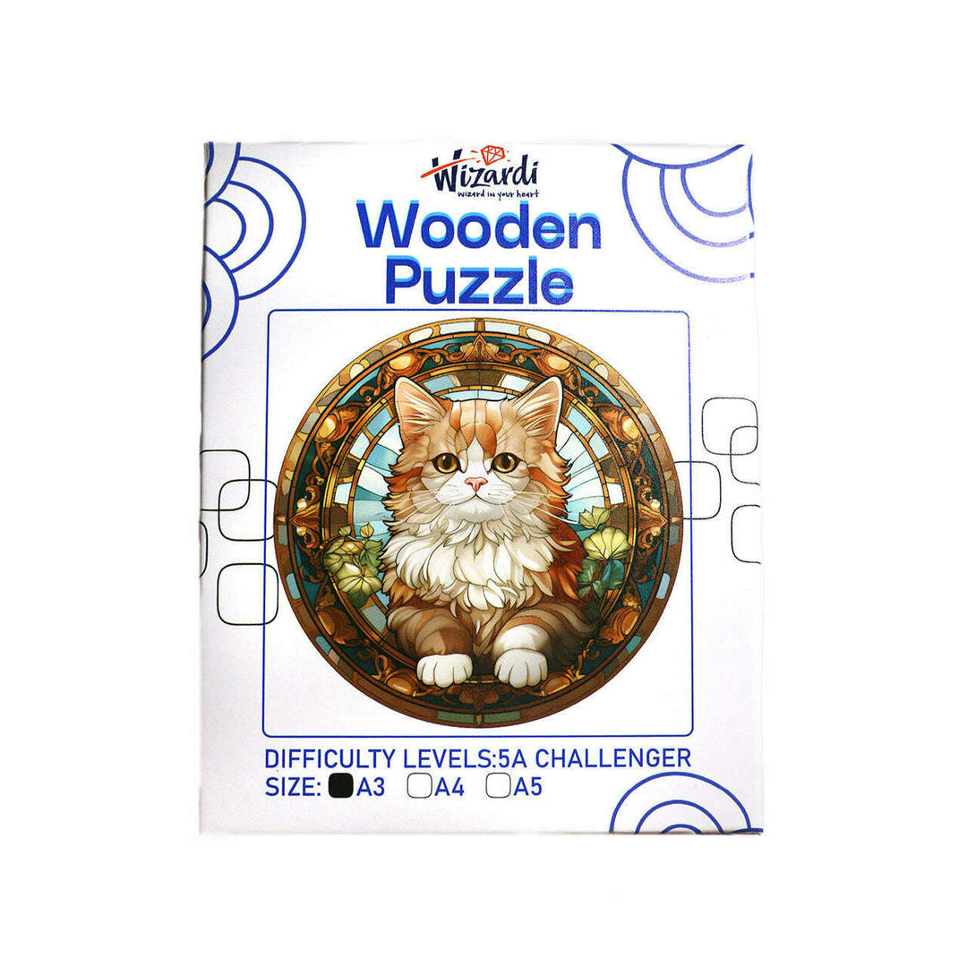 Royal Cat- Jigsaw Wooden Puzzle by Wizardi F07N9-33