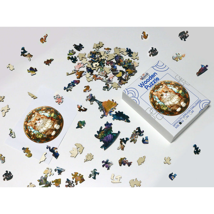 Royal Cat- Jigsaw Wooden Puzzle by Wizardi F07N9-33
