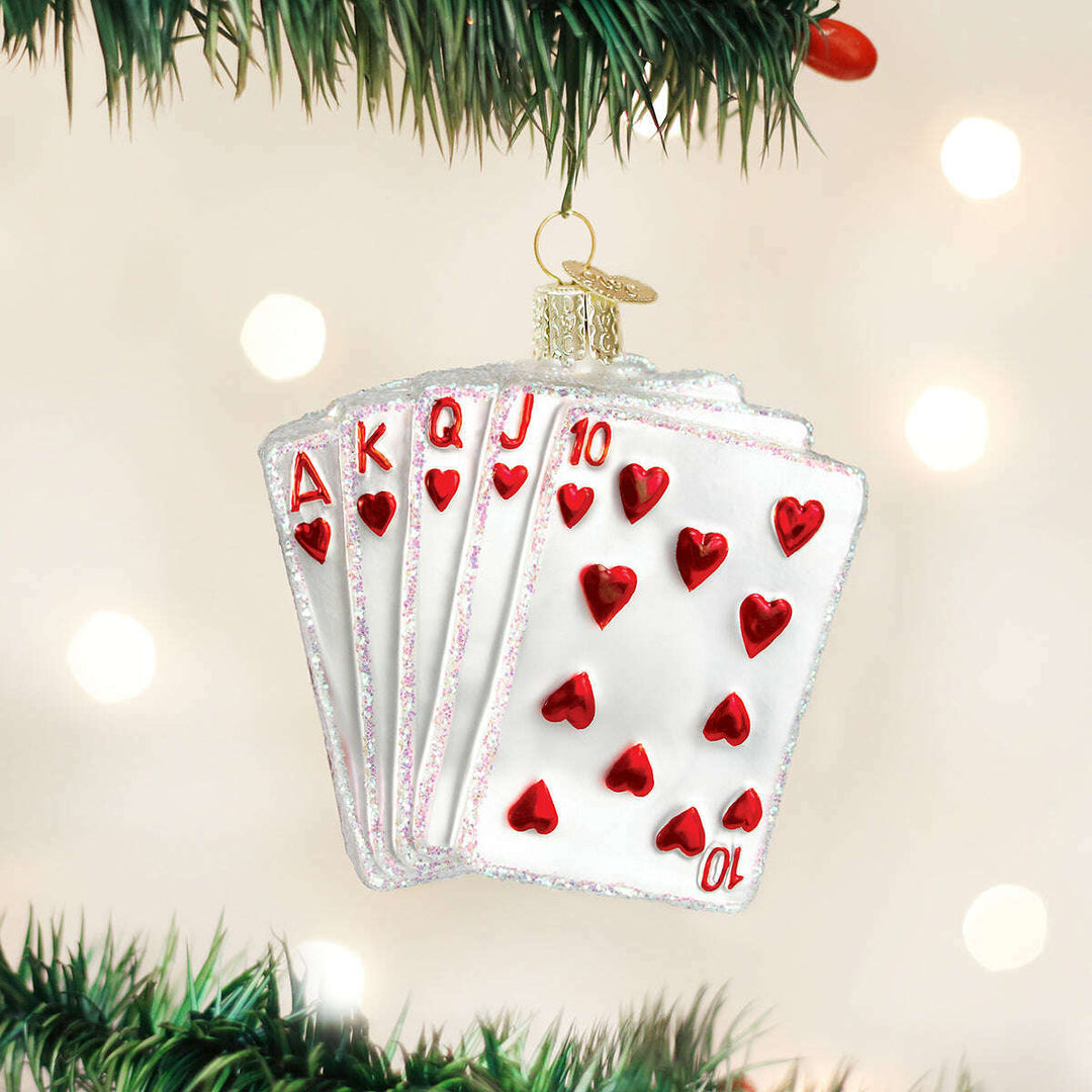 Old World Christmas Royal Flush Blown Glass Ornament