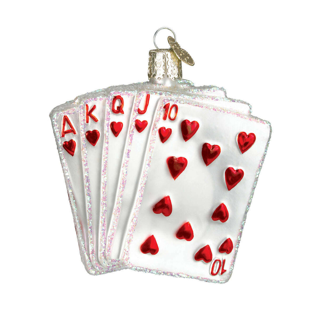 Old World Christmas Royal Flush Blown Glass Ornament