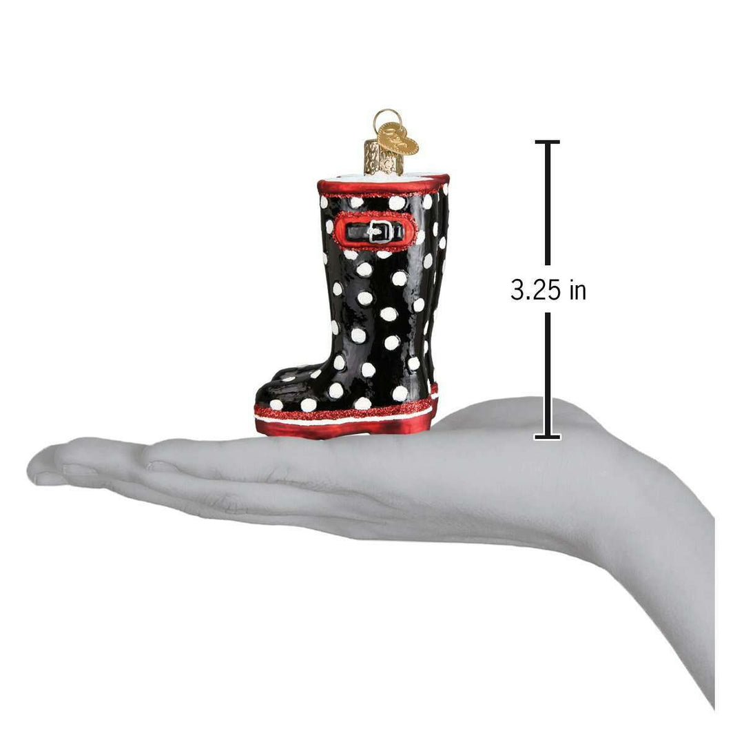Old World Christmas Rubber Boots Blown Glass Ornament
