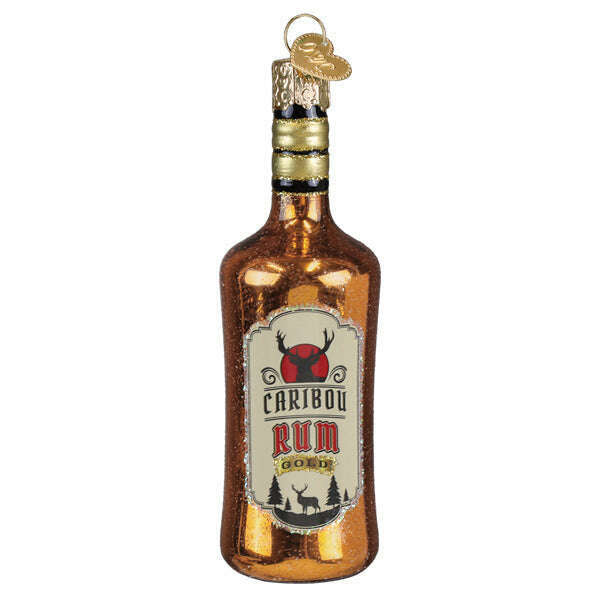 Old World Christmas Rum Bottle Blown Glass Ornament