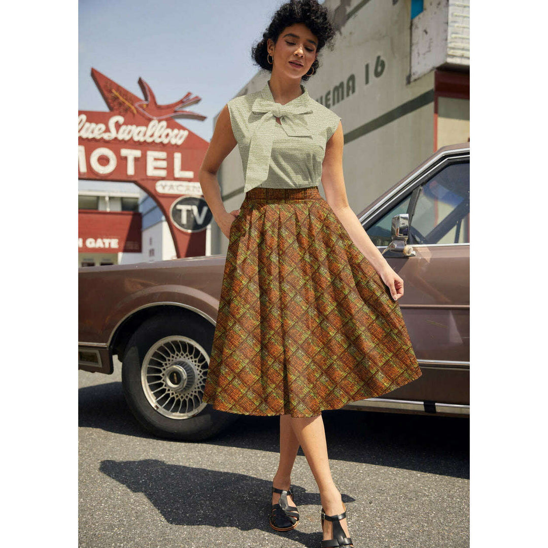 Rust Plaid Doris Skirt
