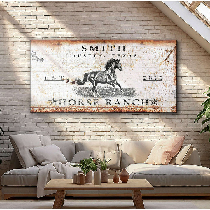 Rustic Horse Ranch Sign
