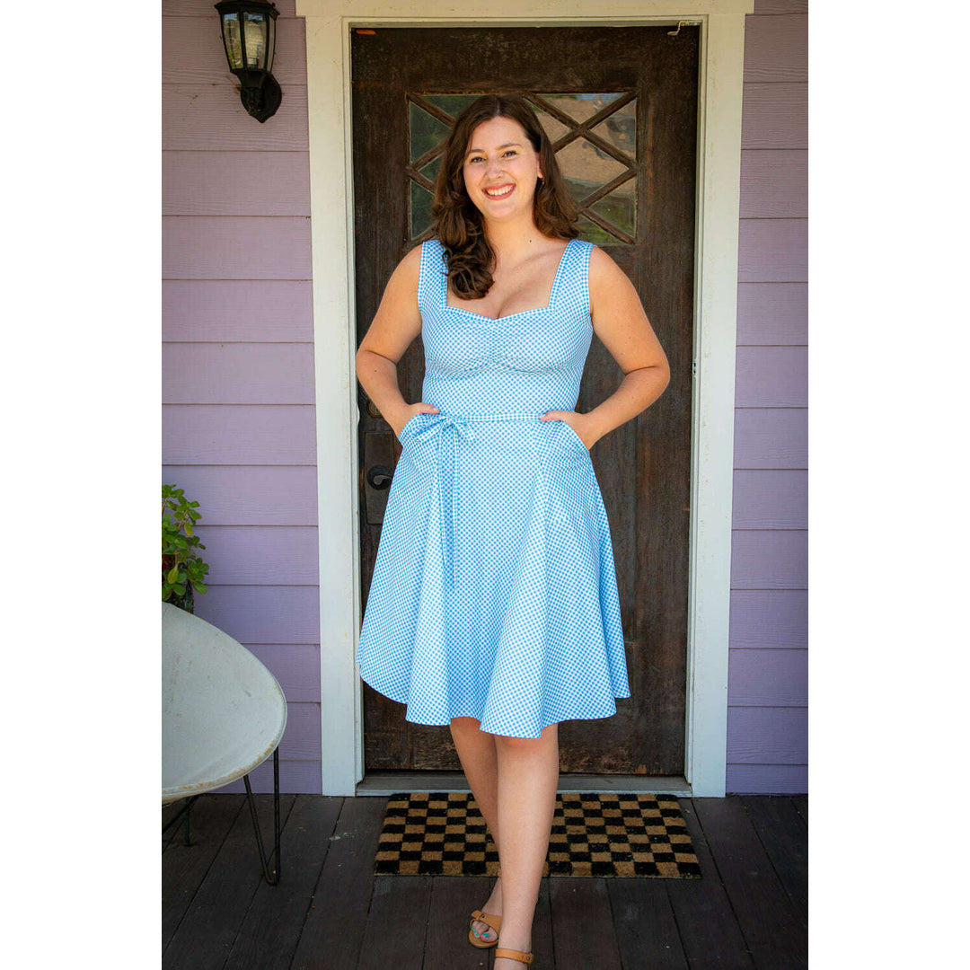 Sadie Dress - Little Sky Gingham *sale