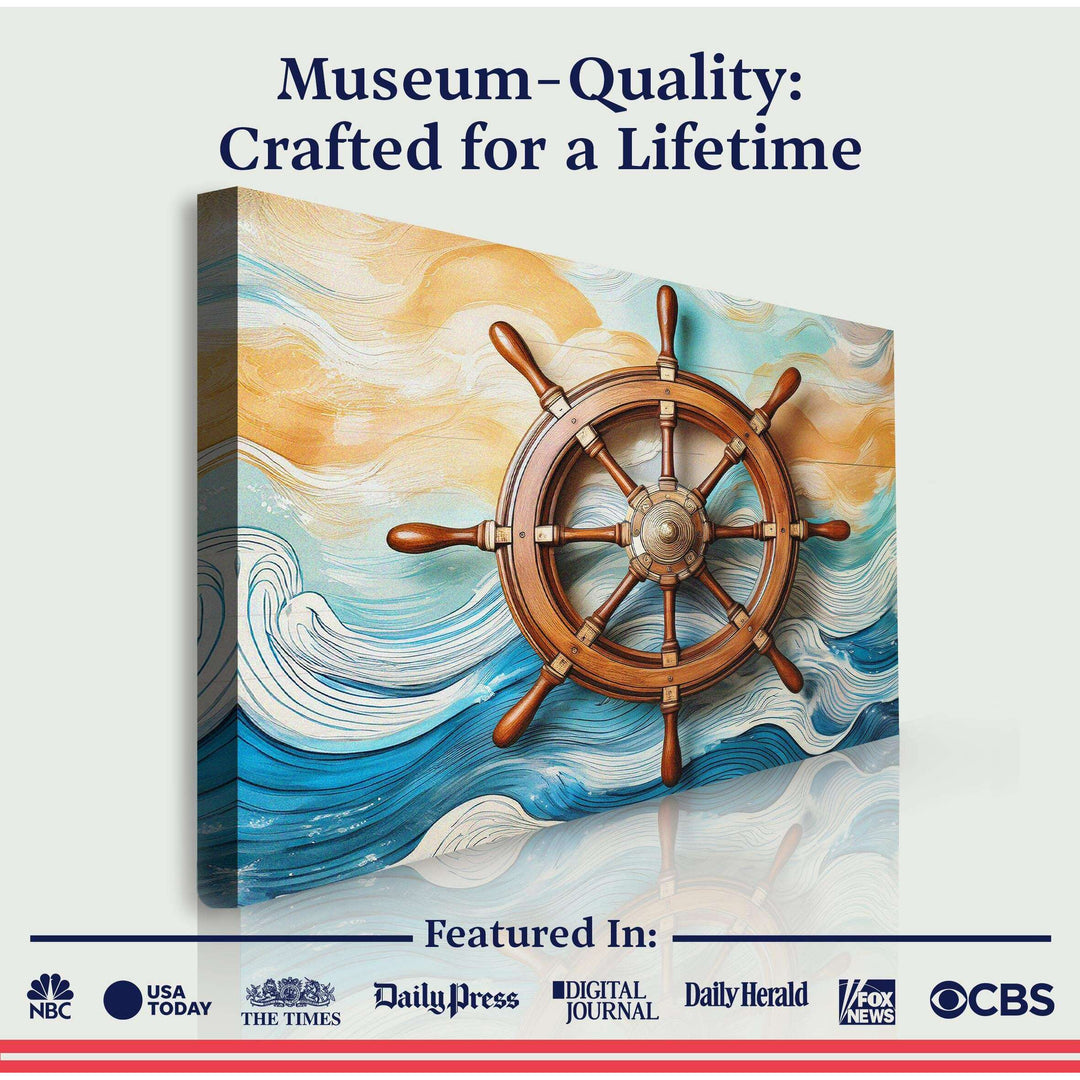 Sailboat Ship Wheel Coastal Wall Art II