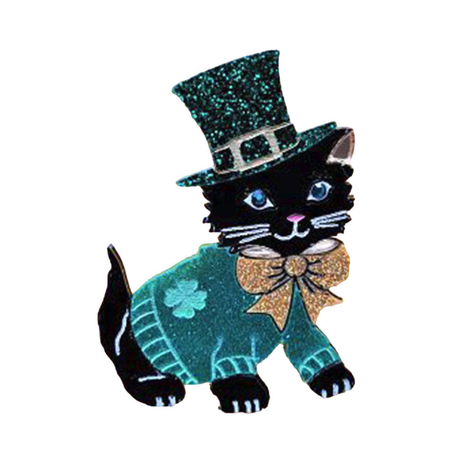 Saint Patrick's Kitty Brooch by Cherryloco Jewellery 1