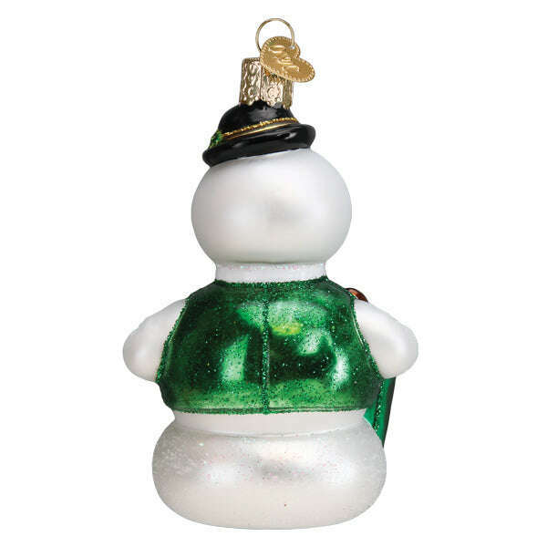 Old World Christmas Sam the Snowman Blown Glass Ornament