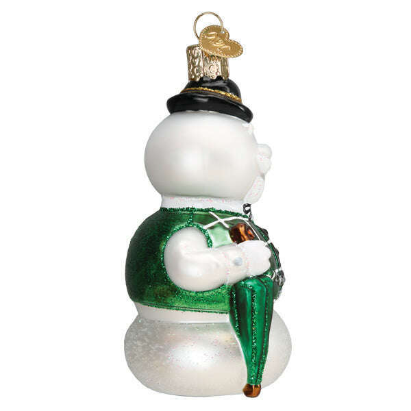 Old World Christmas Sam the Snowman Blown Glass Ornament