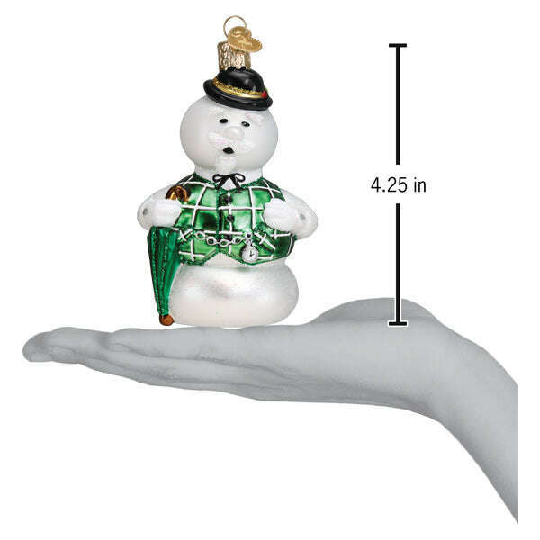Old World Christmas Sam the Snowman Blown Glass Ornament