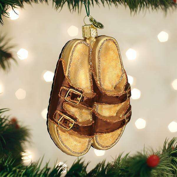 Old World Christmas Sandals Blown Glass Ornament