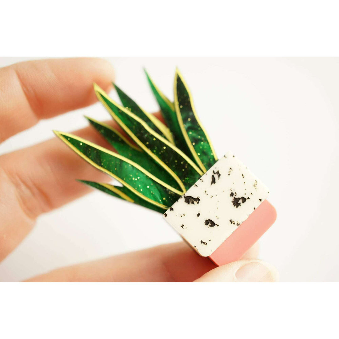 Sansevieria Potted Plant Brooch – view 3