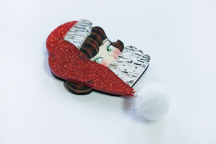Santa Baby Brunette Brooch by Laliblue - Quirks!