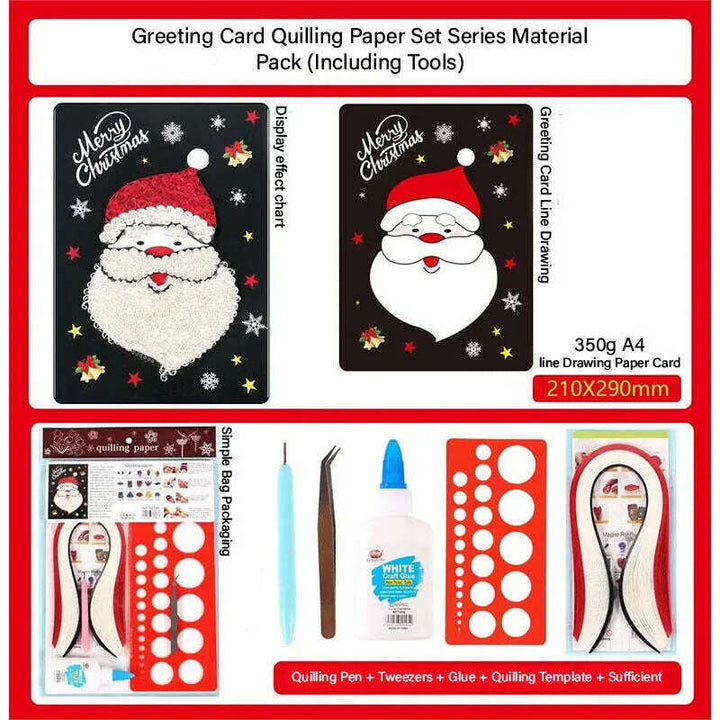 Santa Claus. Christmas DIY Making Kit. Paper Quilling Set F07M3-6-Santa