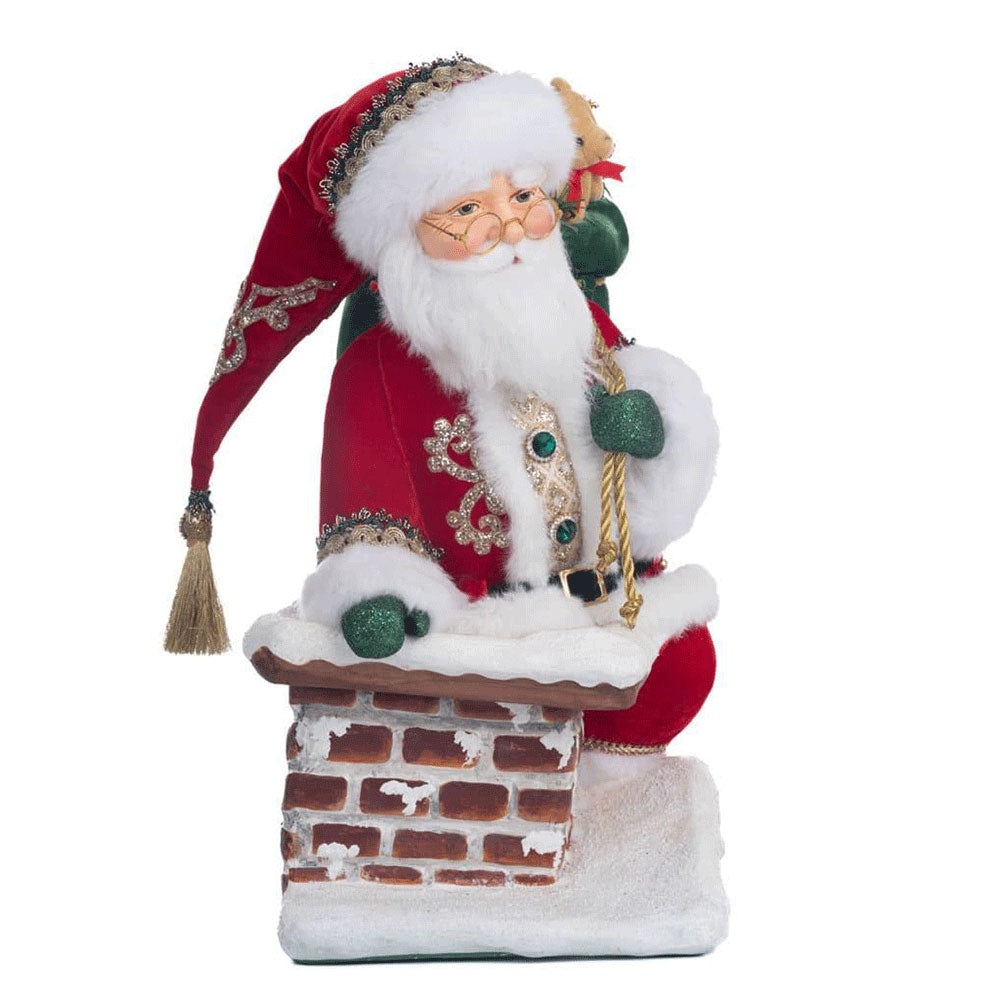 Santa Climbing Chimney Tree Topper by Katherine's Collection image 1