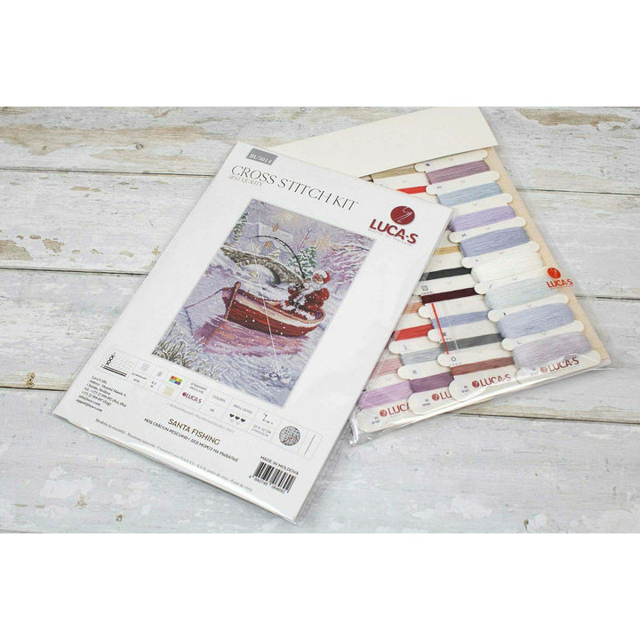 Santa Fishing BU5014L Counted Cross-Stitch Kit