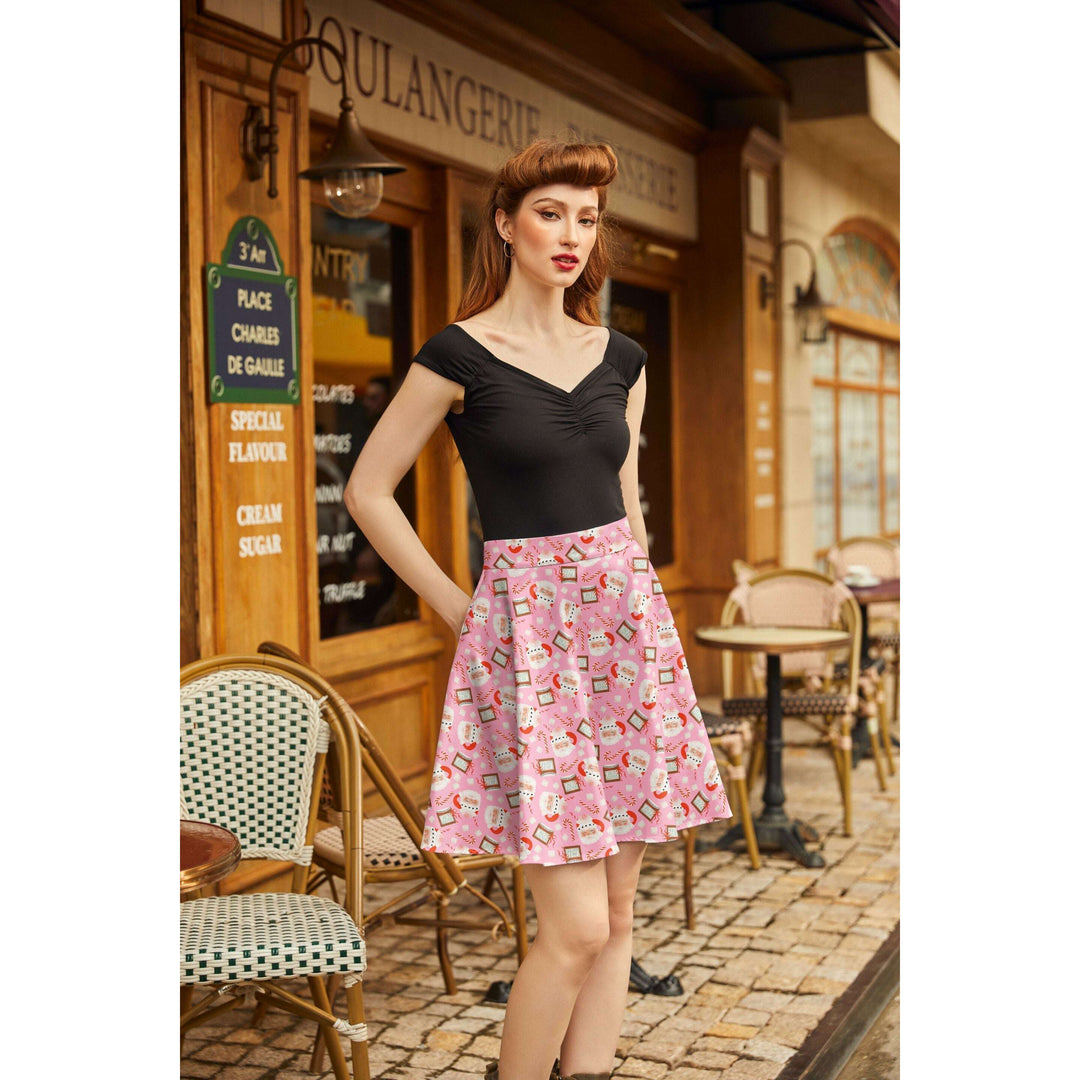 Santa Mugs Skater Skirt