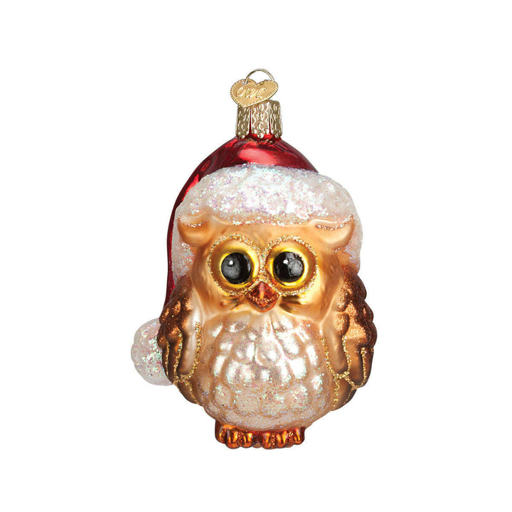Old World Christmas Santa Owl Blown Glass Ornament