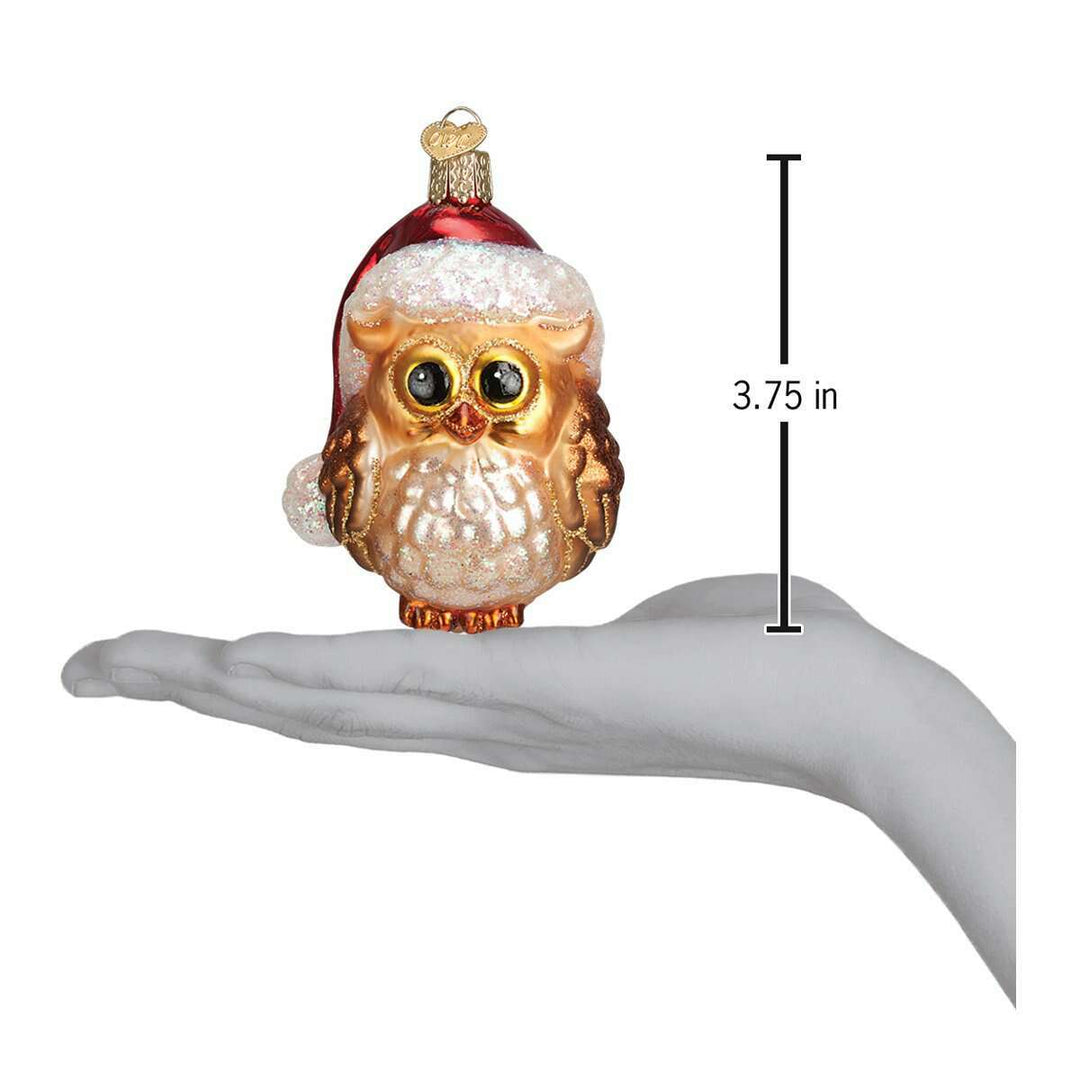 Old World Christmas Santa Owl Blown Glass Ornament