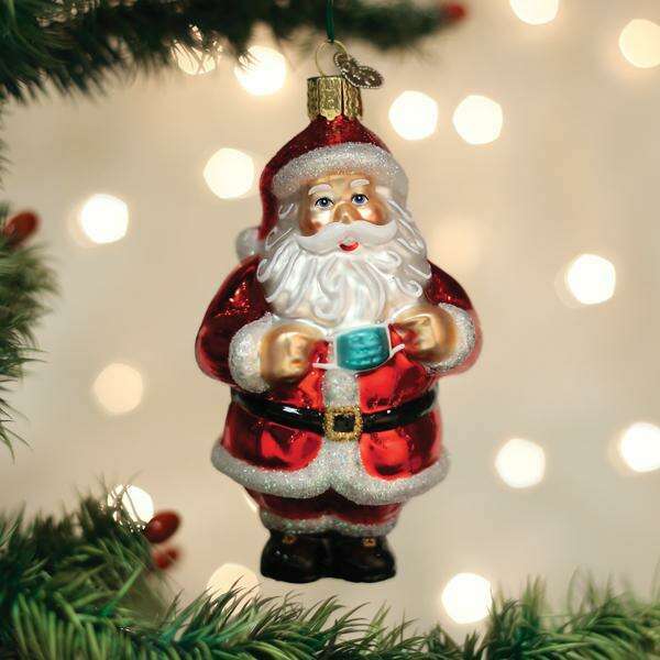 Old World Christmas Santa Revealed Blown Glass Ornament