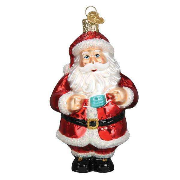 Old World Christmas Santa Revealed Blown Glass Ornament
