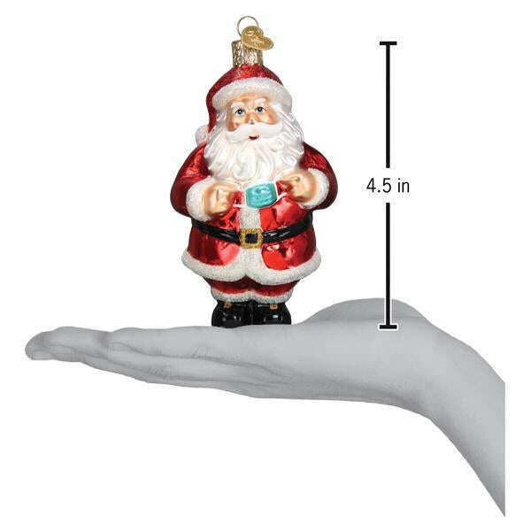 Old World Christmas Santa Revealed Blown Glass Ornament