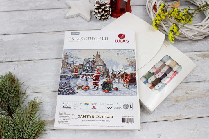 Santa's Cottage BU5011L Counted Cross-Stitch Kit