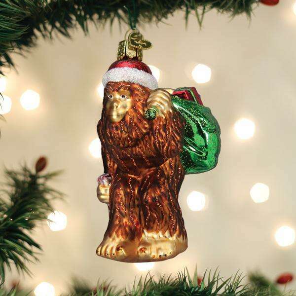 Old World Christmas Santa Sasquatch Blown Glass Ornament