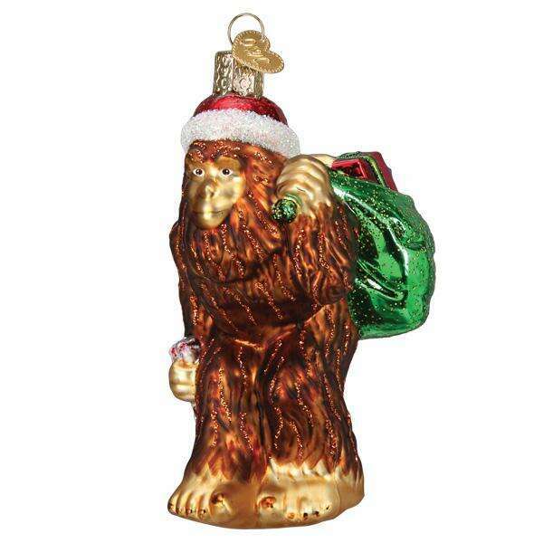 Old World Christmas Santa Sasquatch Blown Glass Ornament