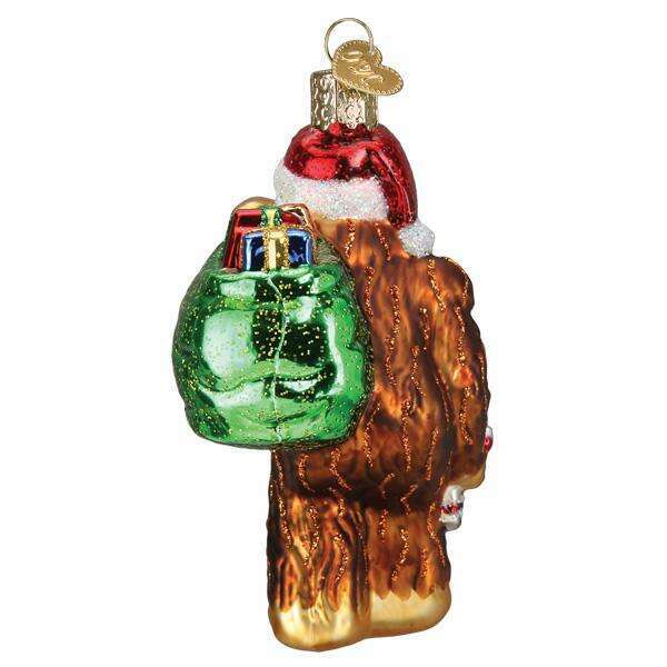 Old World Christmas Santa Sasquatch Blown Glass Ornament