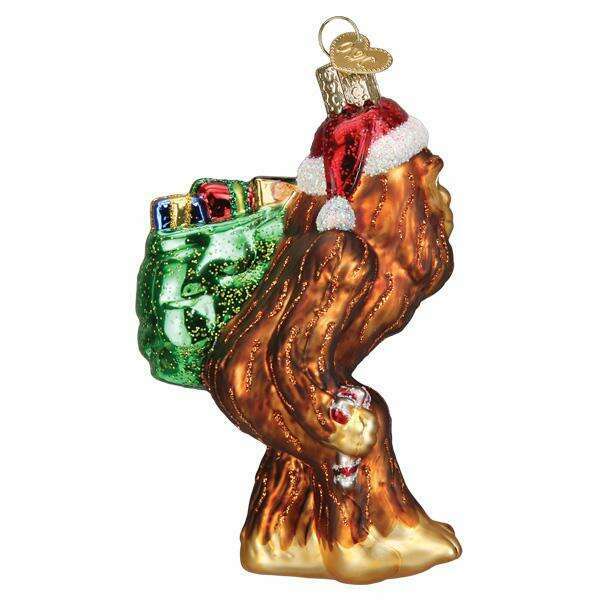 Old World Christmas Santa Sasquatch Blown Glass Ornament