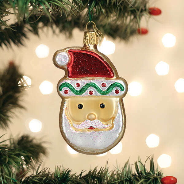 Old World Christmas Santa Sugar Cookie Blown Glass Ornament