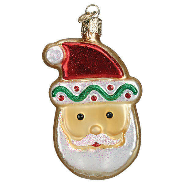 Old World Christmas Santa Sugar Cookie Blown Glass Ornament