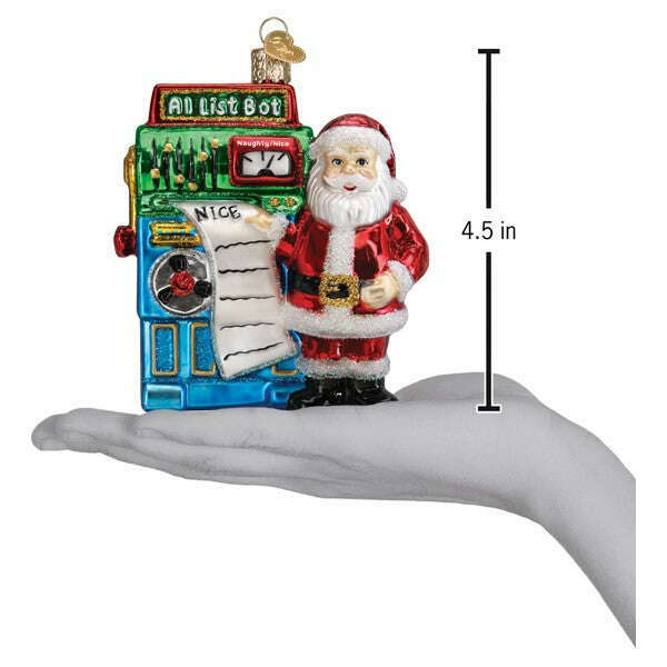 Old World Christmas Santa's AI Bot Blown Glass Ornament