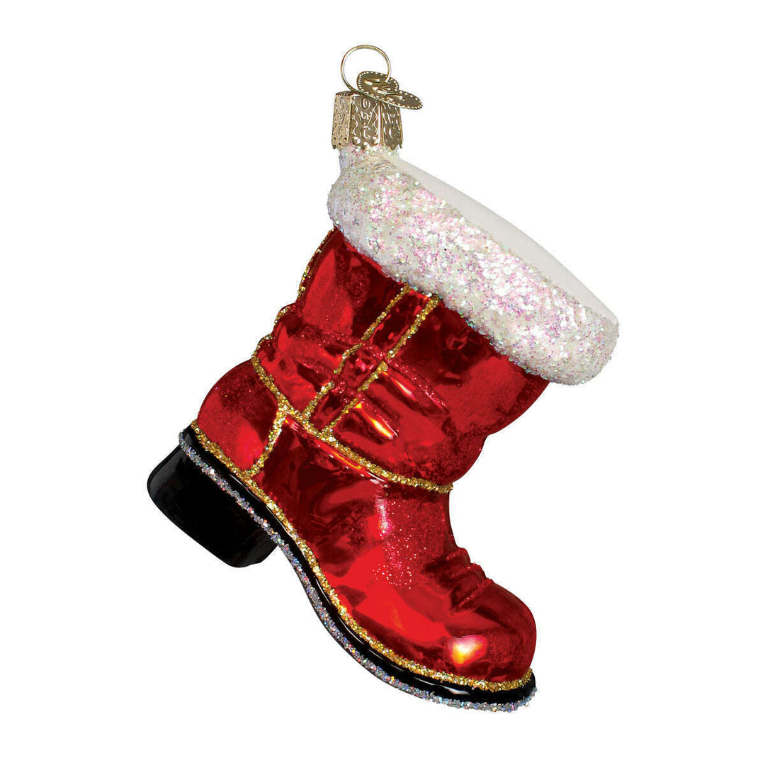 Old World Christmas Santa's Boot Blown Glass Ornament